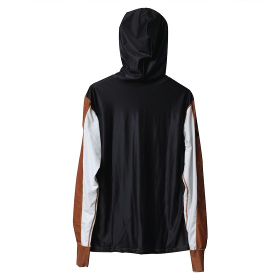 ACAP LONG SLEEVE HOODIE RASHGUARD BROWN WHITE UPF50+